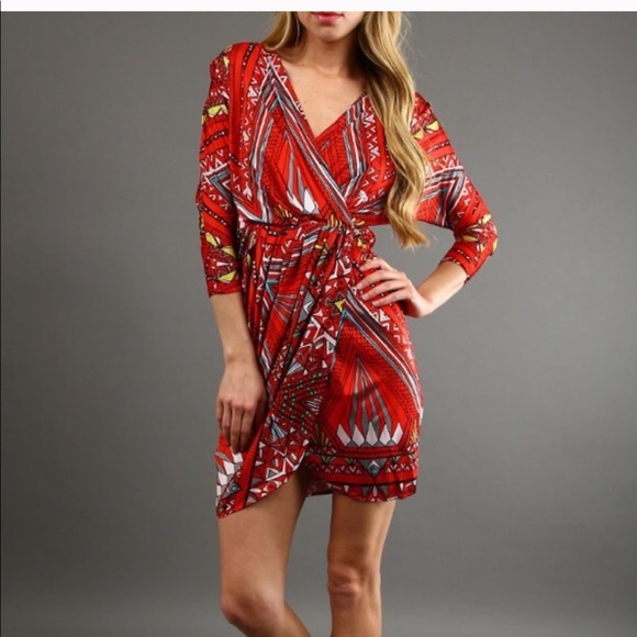 Red wrap Mara Hoffman dress size small - Picture 1 of 4